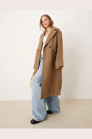 JDY Long coat with wool in light