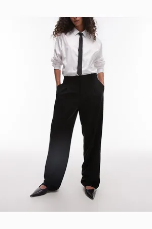 MANGO Pintuck straight leg tailored pants in