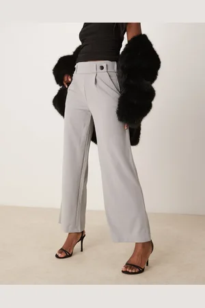 JDY Button detail wide leg dad pants in light