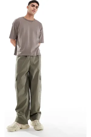 ASOS Super baggy cargo pants with elastic waist in washed