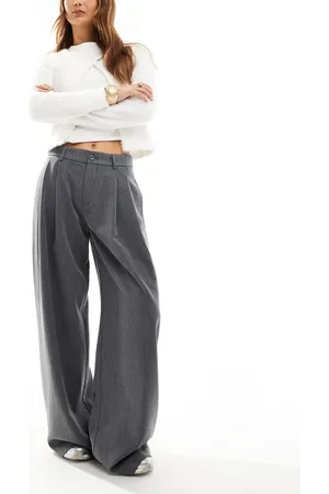 Stradivarius STR tailored pleated wide low waist pants in