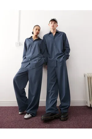 Reclaimed Unisex wide leg suit pants in - part of a set