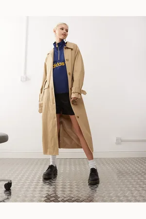 Reclaimed Trench coat with belt and cape detail in beige