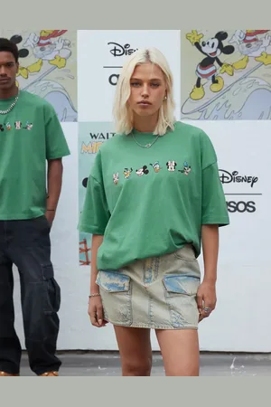 ASOS Disney unisex oversized t-shirt with Mickey Mouse & Friends prints in washed