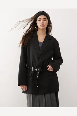 COLLUSION Oversized cinched waist belt blazer in