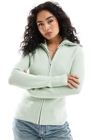 ASOS Knit zip up collar cardigan in