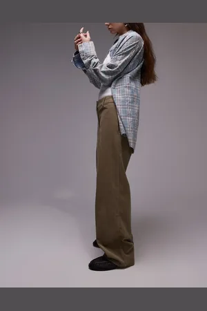 Topshop Corduroy low slung pants in camel