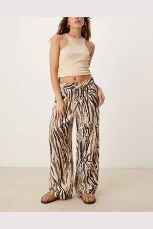 JDY Wide leg pants in tonal zebra print