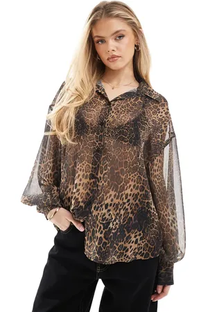 ASOS Chiffon blouse in leopard print