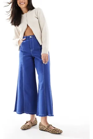 SCALPERS Stitching culotte denim pants in