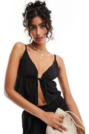 Esmée Exclusive beach textured tie front top in - part of a set