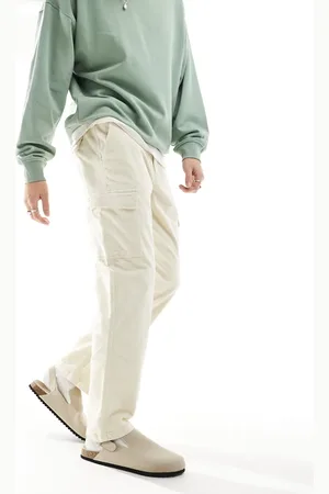 SCALPERS Modern corduroy cargo pants in off
