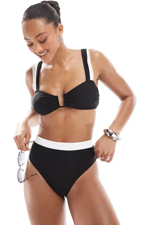 The Frolic Exclusive contrast high waist bikini bottom in and white - part of a set