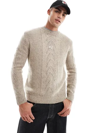 SCALPERS Hopper Tricot Sweater In Taupe