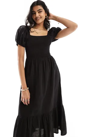 Esmée Esmee puff sleeve midi beach dress in