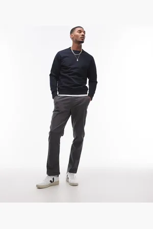 Topman Straight chino pants in charcoal