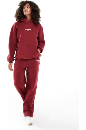 Sixth June Motif sweatpants in burgundy - part of a set