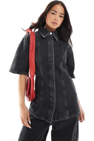 ASOS Crop denim shirt in - part of a set