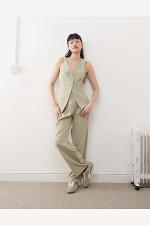 Miss Selfridge Tailored wide leg pants in khaki - part of a set