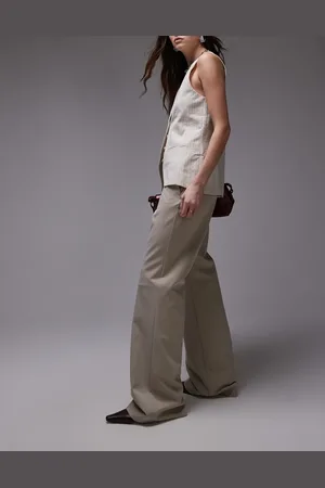 MANGO Pleat front tailored pants in light beige