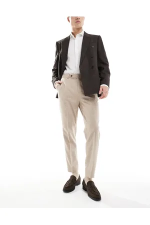 ASOS Smart tapered fit wool mix pants in stone