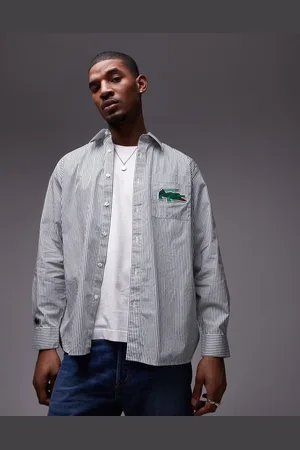 Lacoste Logo striped long sleeve shirt in