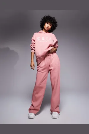 Kaiia Embroidered logo wide leg sweatpants in - part of a set