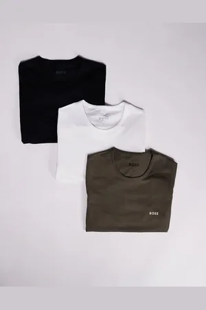 HUGO BOSS Classic 3-pack logo T-shirts regular fit in black/white/green