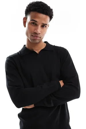 Threadbare Long sleeve trophy neck knitted top in