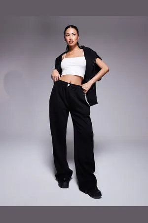 Kaiia Side stripe wide leg sweatpants in and white - part of a set