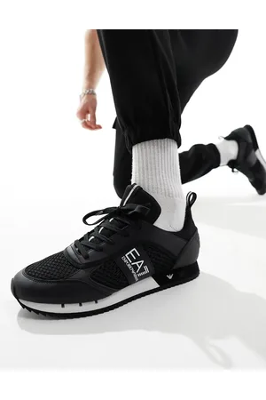 EA7 Armani logo mesh mix sneakers in /white