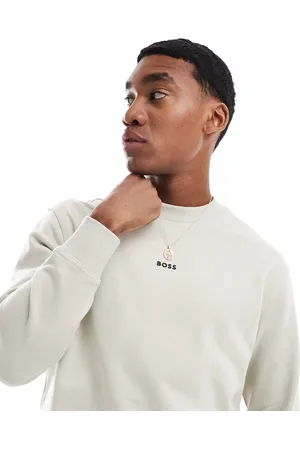 HUGO BOSS Sweatshirt in beige with central logo print