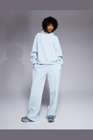 Kaiia Logo deep waistband wide leg sweatpants in mint - part of a set