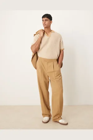 ASOS Pull on wide leg suit pants in camel