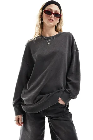 Monki Oversized sweatshirt in acid washed