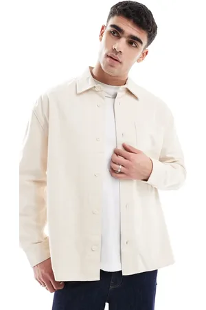 River Island Relaxed fit overdyed shirt in ecru