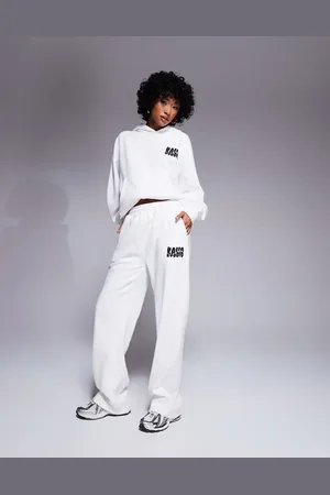 Kaiia Studio wide leg sweatpants in cream and black - part of a set