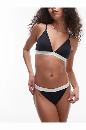 Tommy Hilfiger Triangle bralette with white logo taping in