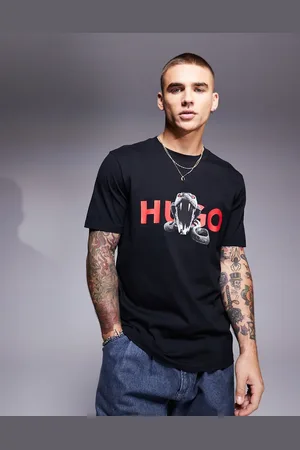 HUGO BOSS Deyladec snake graphic T-shirt in