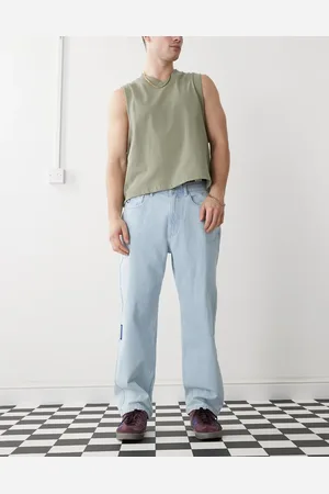 A Bathing Ape AAPE by A Bathing Ape loose fit logo jeans in light wash