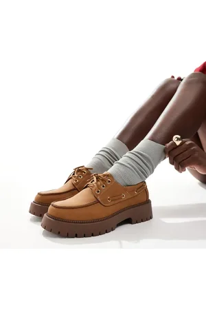 SEQWL Exton chunky platform boat shoes in mustard