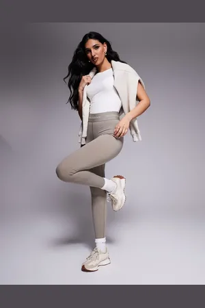 New Balance Sleek High Rise Sport Leggings 25" in taupe