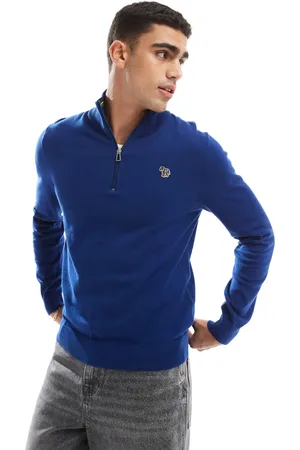 Paul Smith Zebra logo half zip knit sweater in
