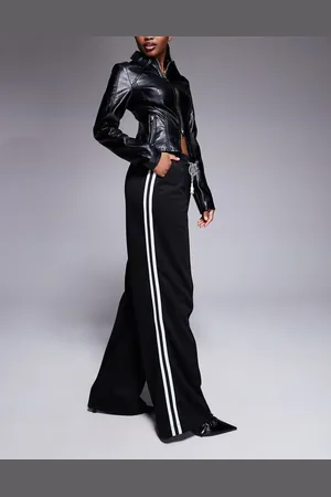 River Island Wide leg sweatpants with side stripe in