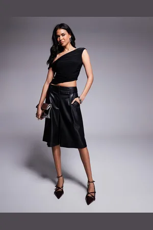 River Island Faux leather bermuda shorts in
