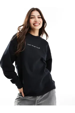 French Connection FCUK sweatshirt with live laugh slogan in