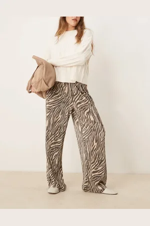 JDY Plisse pants in zebra print