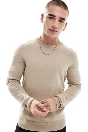 Farah Mullen pullover knit sweater in beige