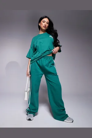 Kaiia Wide leg side stripe sweatpants in - part of a set