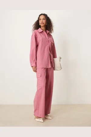 Ghospell Cargo pocket pants in stripe - part of a set
